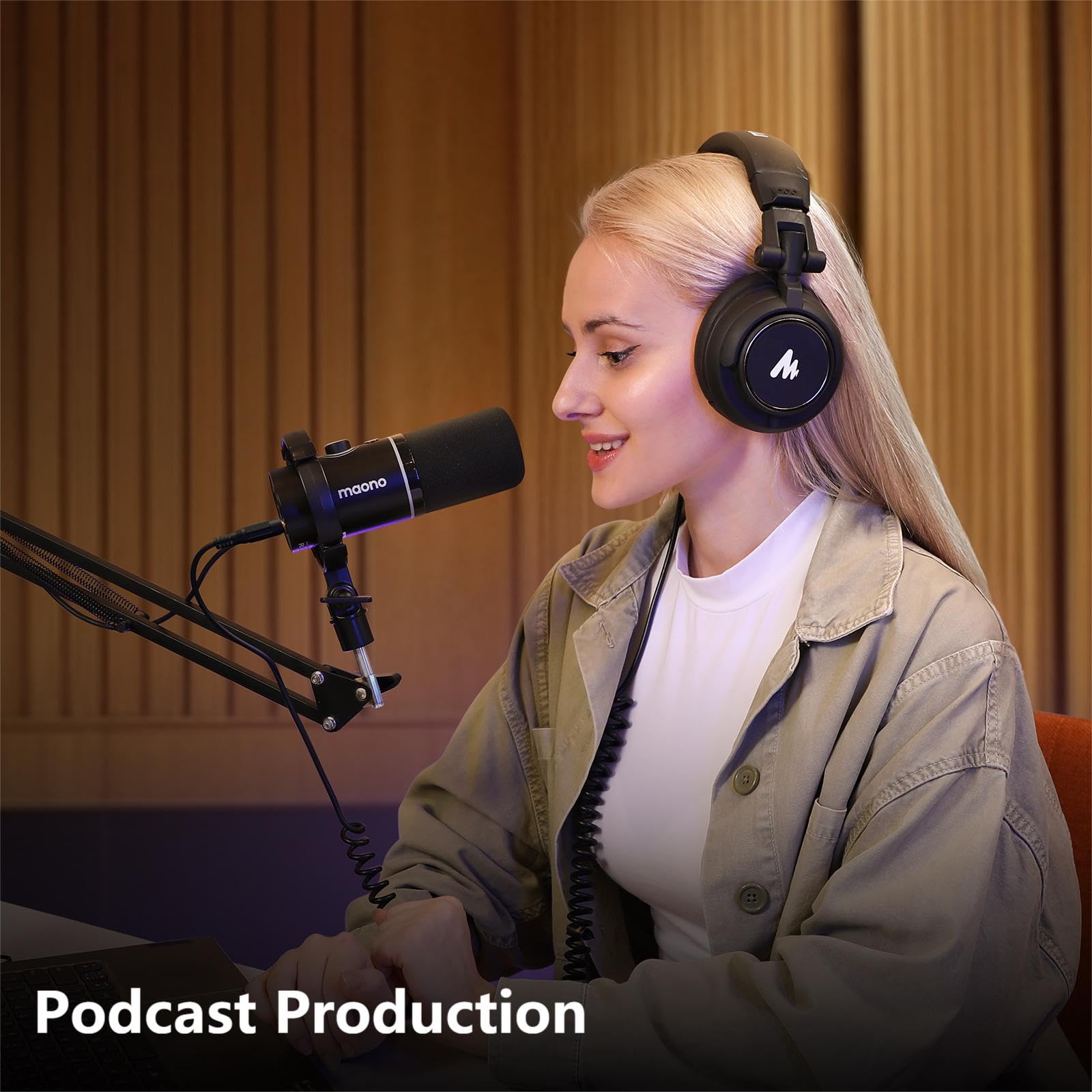 MAONO USB XLR Condenser Microphone with Headphones: PC Computer Podcast Cardioid Metal Mic Kit with Software for Recording, Studio, Singing, YouTube (A04 Gen2+MH601) - Image 8