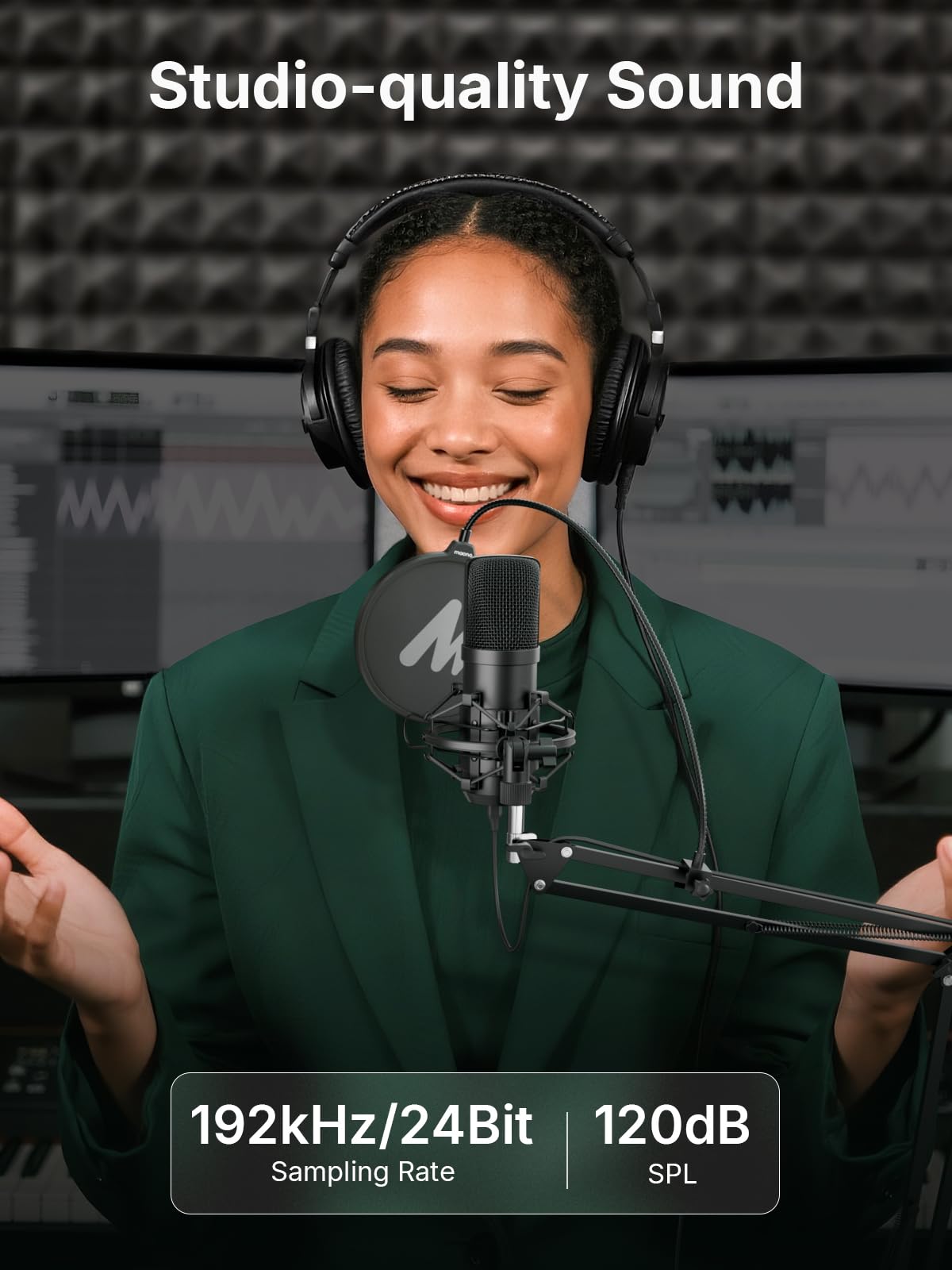 MAONO Microphone Set: PC Computer Podcast Cardioid Metal Mic Kit with Software for Recording, Studio, Singing, YouTube (AU A04+A04 Gen2) - Image 4