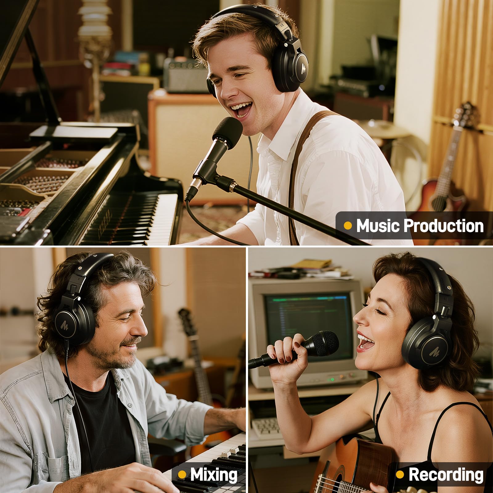 MAONO USB XLR Condenser Microphone with Headphones: PC Computer Podcast Cardioid Metal Mic Kit with Software for Recording, Studio, Singing, YouTube (A04 Gen2+MH700+XLR Cable) - Image 8