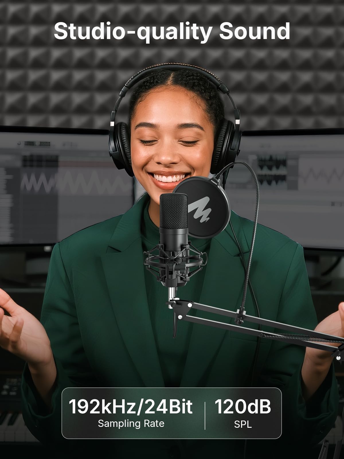 MAONO USB XLR Condenser Microphone, Podcast Equipment Bundle PC Computer with Software for Recording, Studio, Singing, YouTube (A04 Gen2+E2 Gen2+XLR Cable) - Image 3