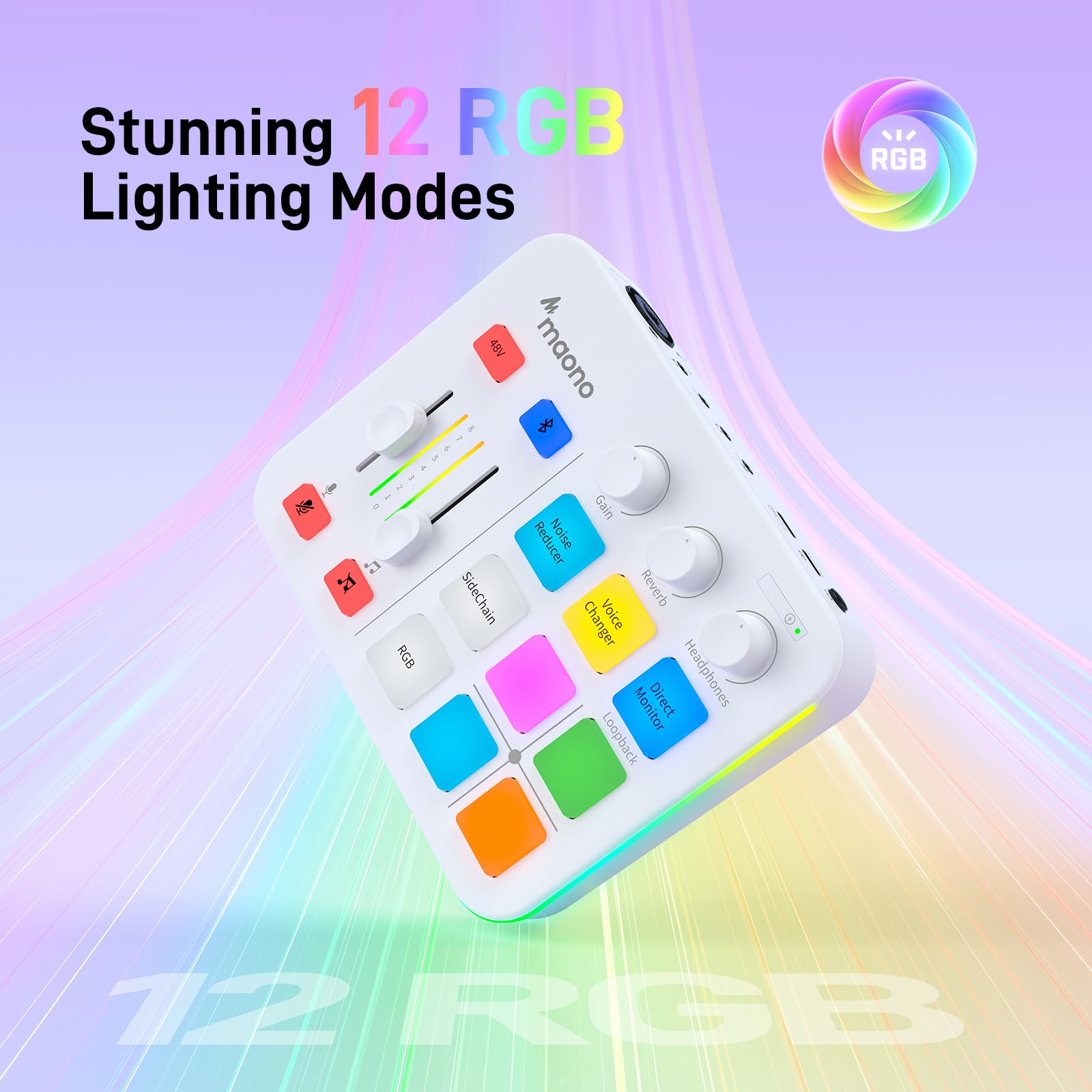 MAONO Podcast Equipment Bundle: Audio Interface and USB/XLR Dynamic Microphone-MaonoCaster G1 NEO+PD200XS White - Image 8